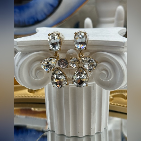 🆕 OSCAR DE LA RENTA 🧿 NWOT Candy Drop Earrings, Clear Crystal - Picture 10 of 17